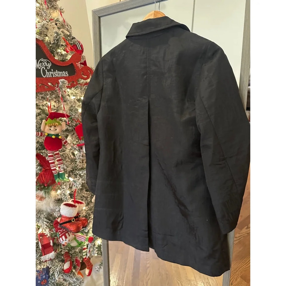 Chico's Jacquard Trench Coat Black Size 0 - Picture 4 of 7